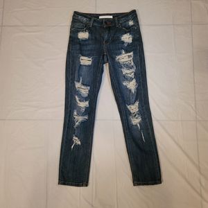 Eunina Distressed Jean Capris Size 0